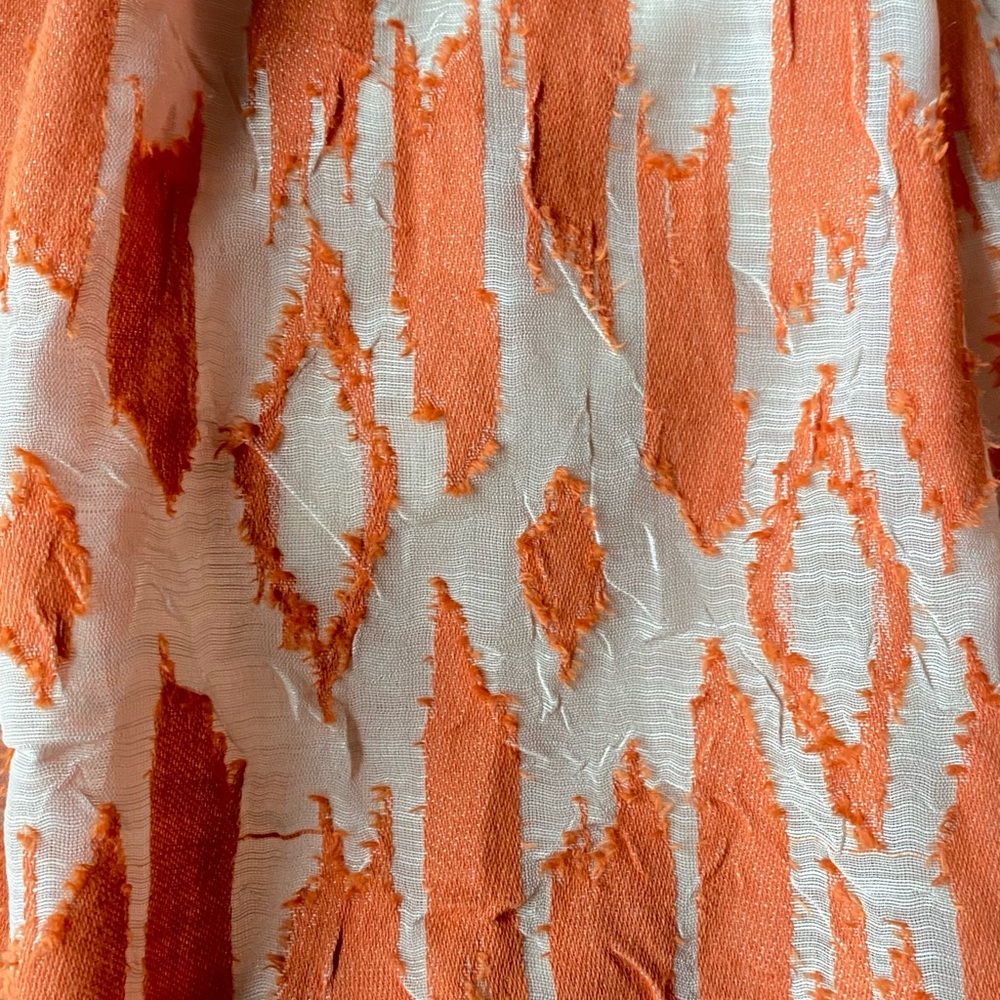 J. Crew Coral Orange Ikat miniskirt swing skirt sz 6 - Picture 6 of 11